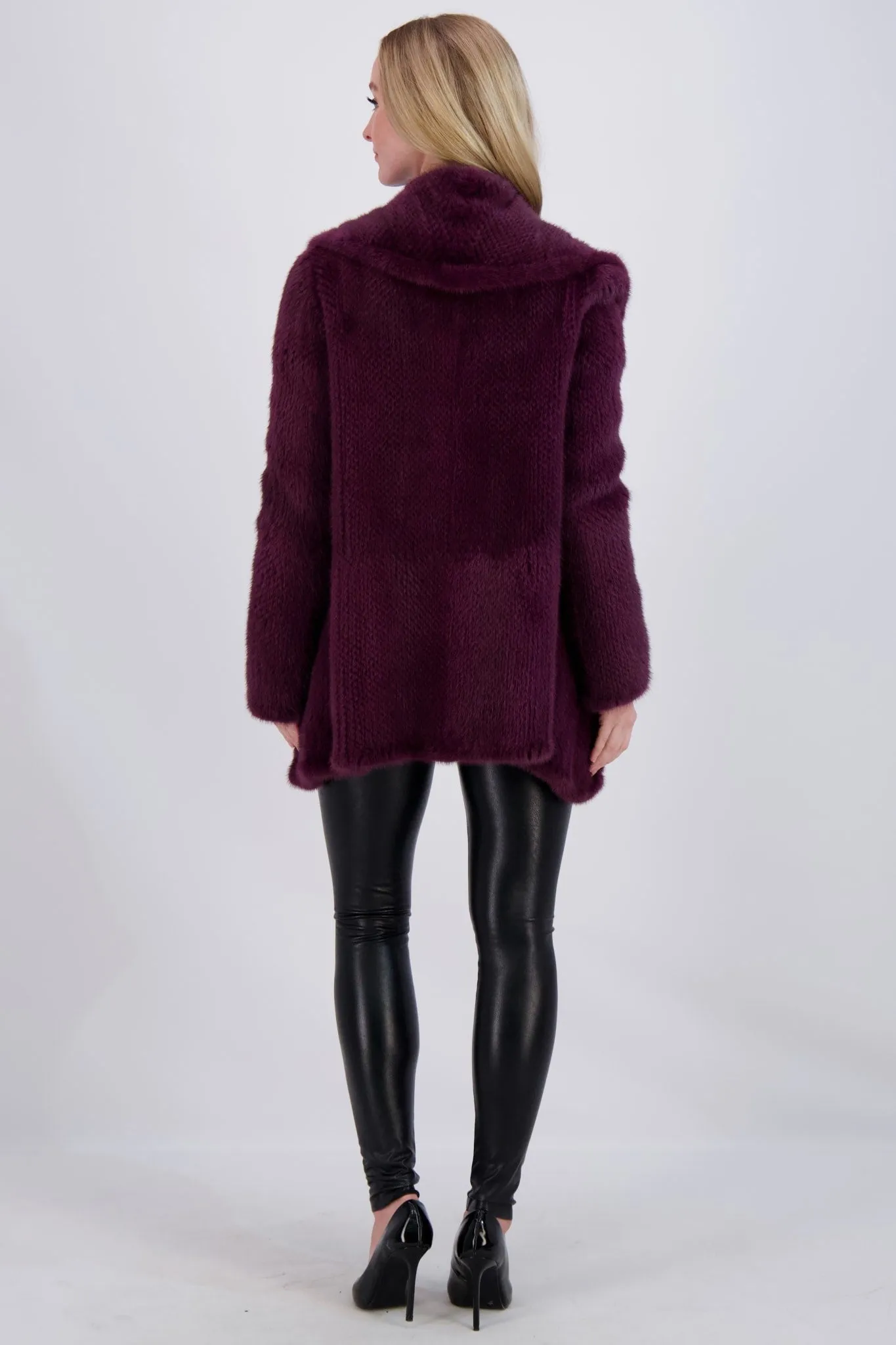 KNITTED MINK RUFFLE JACKET
